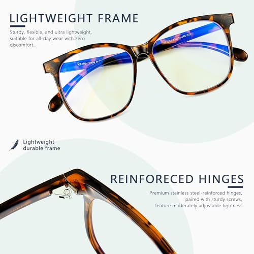 Image of Blue Light Blocking Glasses for Women Men, Square Thick Frame Anti Eyestrain & UV Glare JF6218
