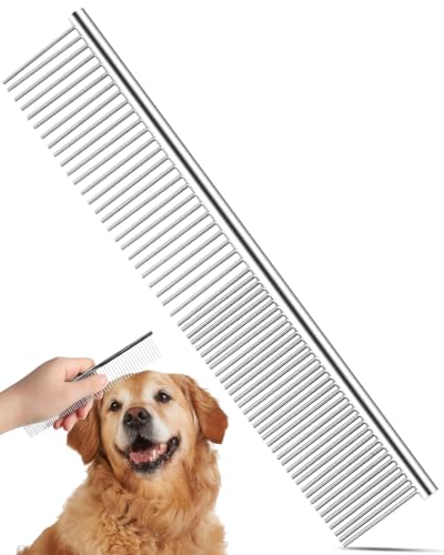 Grooming Comb for Dog Cat,Stainless Steel Comb for Tear Stain Remover,Pet Comb with Round Teeth for Removing Tangles