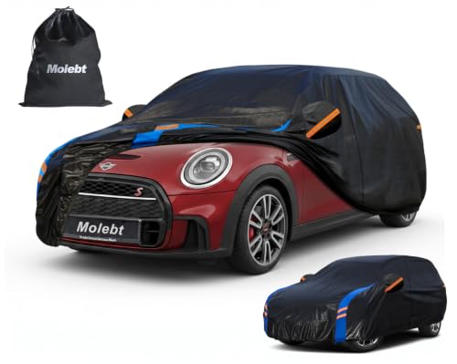 Image of Custom Fit Car Cover for MINI Cooper /Cooper S /Hardtop 4-Door F55 (2014-2026), Upgraded Waterproof All Weather Outdoor Auto Cover with Driver Door Zipper & Mirror Pockets, UV /Dust Protection