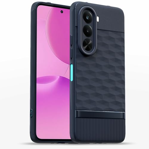 Image of Pikkme Back Cover for Realme P4x 5G Camera Protection 3D Hexa Cube Design Silicone Protective Bumper Case (Blue)