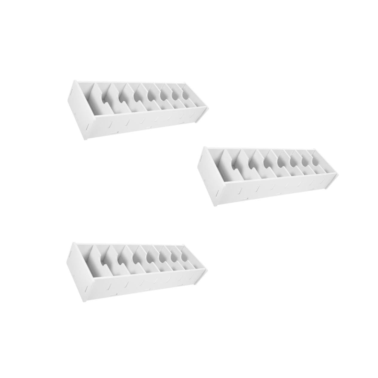 DOITOOL 3 Pezzi Organizer Ufficio Bianco PVC Multilivello per Biglietti Visita Custodia con Supporto Scrivania per Esposizione e Archiviazione Professionale