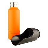 H2O4K9 Insulated Stainless Steel Dog Water Bottle and Travel Bowl, 25-Ounce, Sar Orange