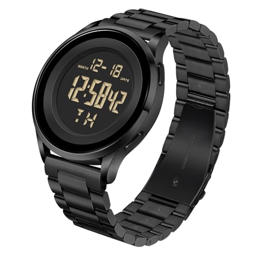 COSSINIGE Mens Digital Waterproof Military Watch for Men Black Dive Tactical Sports Minimalist Ultra-Thin Wrist Watch (K-Black-S)