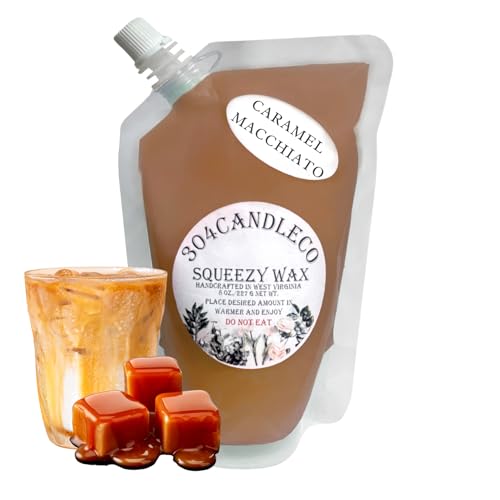 304CandleCo Large Squeeze Soy Wax Melt - 50 SCENTS! - Highly Fragrant &amp; Hand-Crafted - Easy Mix &amp; Match - American Made - Perfect for Wax Warmers (3oz, Caramel Macchiato)