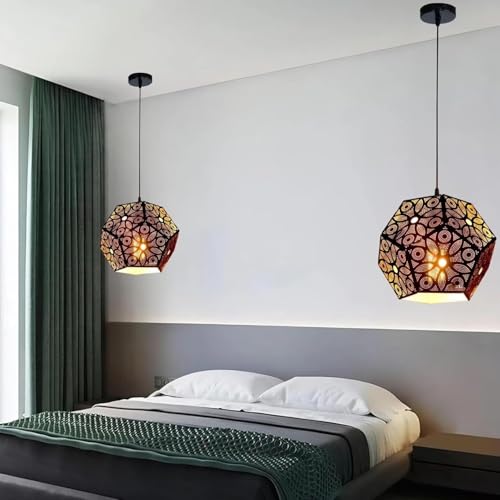 Image of DECOHOME Modern Hanging Ceiling Lamp Lights for Home & Decor | Premium Finish Pendant Light for Living Room, Bedroom & Dining Area | Stylish Indoor Lighting | Chandelier Lights (Geo-Gold)
