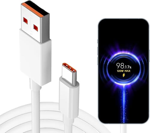 XLDHYLL 6A Cable USB C,120W/67W/33W Turbo Carga para Xiao mi 14/13/12 Pro/11T Pro, Cable USB Tipo C Carga Rápida Cable para Mi 12 Lite para Redmi Note 13 Pro/Note12/Note11/13C/Mi Pad 6/5 Poco X6(1m)