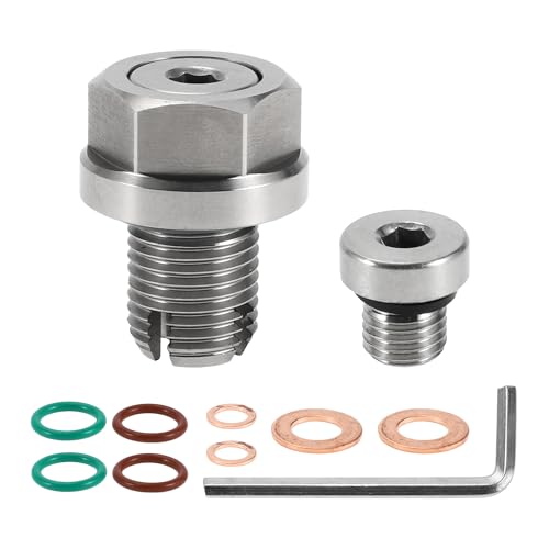 Image of TUCKBOLD for Car Motorcycle Boat Oil Drain Plug Anti Leakage Engine Oil Pan Drain Bolt Screw Thread Repair Silver Tone with Gasket Copper M12.1-1.75mm