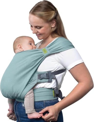 Boba Bliss Pre-Wrapped Baby Wrap Carrier, Newborn Sling, Sea Mist