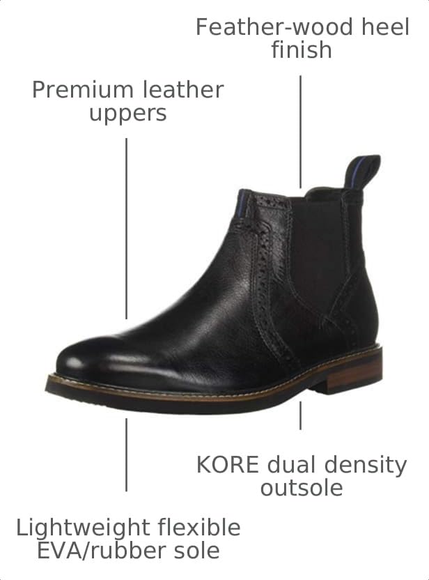 Image of Nunn Bush Otis Plain Toe Chelsea Boot with KORE Walking Comfort Technology