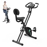 GEARSTONE Cyclette,Bicicletta magnetica pieghevole,Bicicletta da fitness,Trainer indoor pieghevole per allenamento cardio a casa,Sensore del polso,Supporto per telefono,