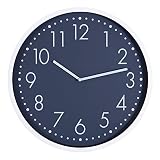 Patton Wall Decor 16 Inch Round Essential White and Grey Wall Clock