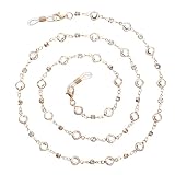 Aeaocvo Crystal Beaded Eyeglasses Chain, Eye Glass Chains Women, Eye Glasses Holders Around Neck, Sunglass Holder Strap for Women and Girls