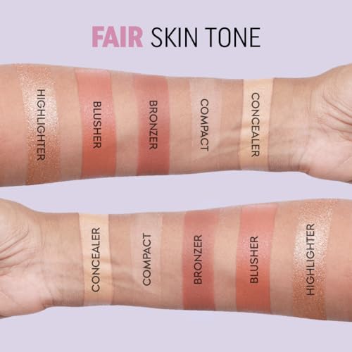 Image of Gleva 5 In 1 Makeup stack With Concealer, Bronzer, Blusher, Compact & Highlighter Smooth & Blendable Formula - Travel Friendly, Quick & Easy to Use (Fair)