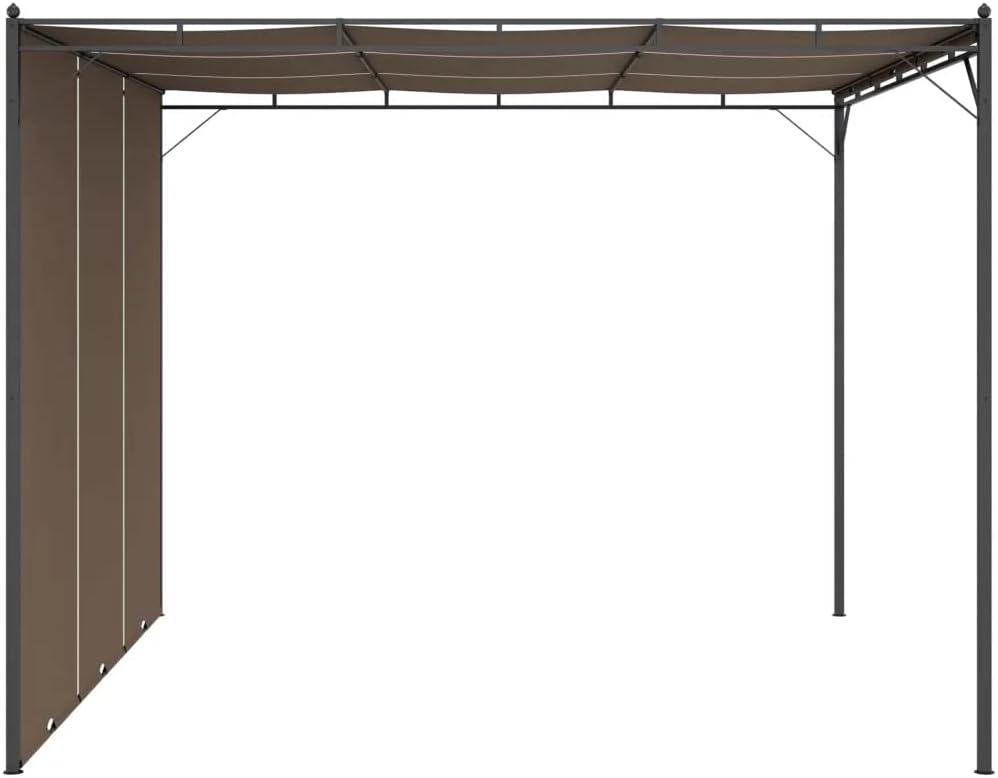 Garden Gazebo with Side Curtain 9.8'x9.8'x7.4' Taupe