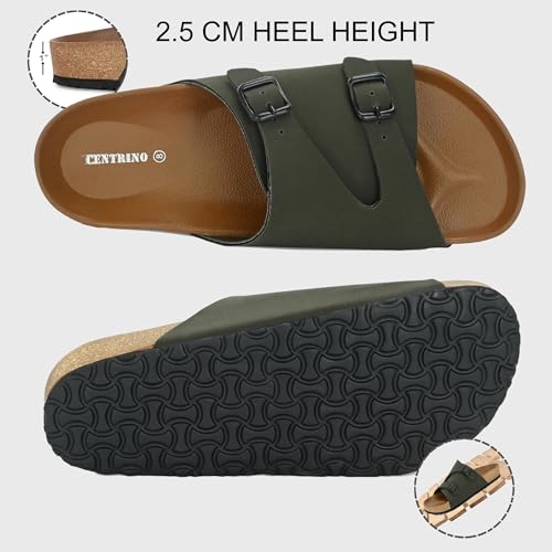 Image of Centrino Men's Berkin-Style Slip-On Sandals | Open Toe Design | Soft PU Footbed | Lightweight & Comfortable | Arch Support | On-Grip Sole | Casual Outdoor Wear (6866)