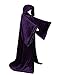 LuckyMjmy Velvet Wizard Robe with Satin Lined Hood and Sleeves (Purple-Black)