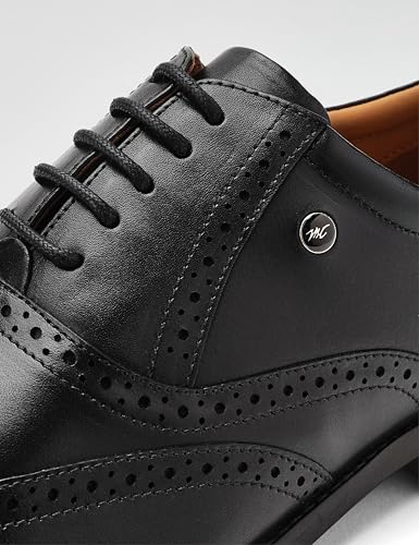 Image of Monte Carlo Mens Solid Lace Up Genuine Leather Formal Brogue Shoes (201806FW)