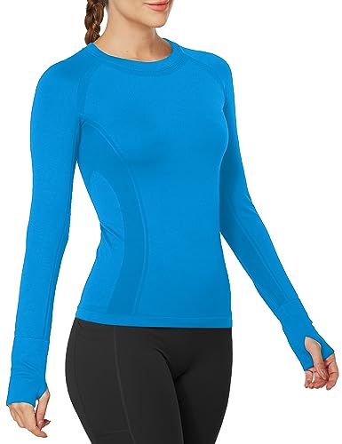 Image of MathCat Workout Shirts for Women Long Sleeve, Workout Tops for Women, Quick Dry Gym Athletic Tops,Seamless Yoga Shirts XS-XL