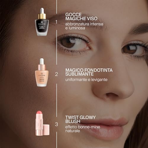 Twist Glowy Blush Stick do twarzy, oczu, ust, kremowy róż, 3 w 1 z kwasem hialuronowym, budujący kolor, nawilżający, błyszczące wykończenie, Eterea, 5 g