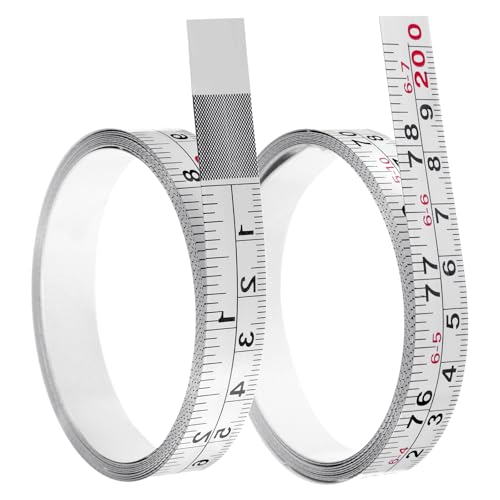 ElevateTech Self-Adhesive Measuring Tape, 2 Pcs (78 Inch/ 200cm) Steel Peel and Stick Tape Measure, Imperial and Metric Scales, Left-Right Reading Ruler for Workbench, Table Saw, Drafting Table
