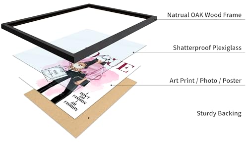 Image of Poster Master Lady with Dog Print - I Am Fashion Poster - Modern Trendy Art - Chic Gift for Women & Fashionista - Haute Couture Decor for Bedroom or Girls Room - 16x20 Black Framed