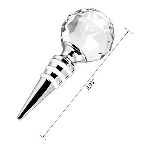 Crystal Wine Stoppers, Yinuo Wedding Gift Diamond Wine Saver Wine Bottle Stopper With Gift Box - Crystal Clear #TOP5