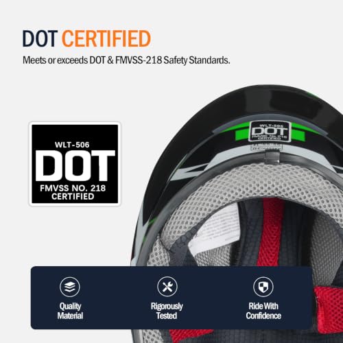Image of Kids Motorcycle Helmet Full Face DOT Approved