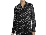 Chelsea & Theodore Womens Long Sleeve Printed Button Up Fashion Blouse Top (Lighting Print, Large)
