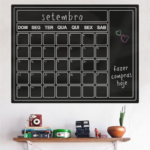 2 Lousas Calendário Adesivo Quadro Planner Mensal Semanal
