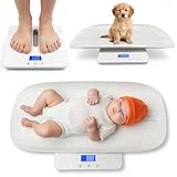 Babywaage für Neugeborene, digital mit Wiegeschale | 10g Präzision für Babys | 100kg Kapazität, LCD Display mit Hold & Tara | Gewichtskontrolle in kg & g | Auch als Tierwaage für Haustiere