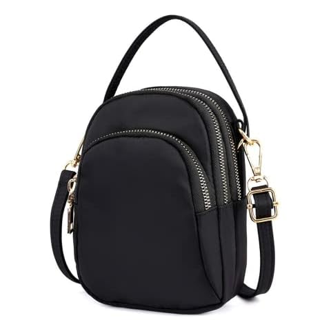 SCOFY FASHION Small Multi Pocket Shoulder Bags for Women Ear Phone Crossbody Phone Bag Multi Pocket Messenger Bag Portable Purse (Black) Cover