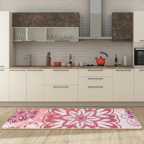 Alfombra absorbente para cocina y pasillo lavable con mandala 6