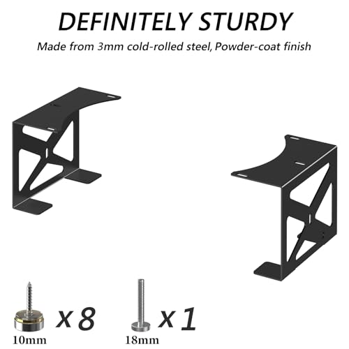 Image of GEEKRIA Under Desk Mount Compatible with PS5 Pro /PlayStation 5 /5 Slim Disc & Digital Edition Console, More Game Consoles, Aluminum Alloy Holder for Gaming Accessories (Black)