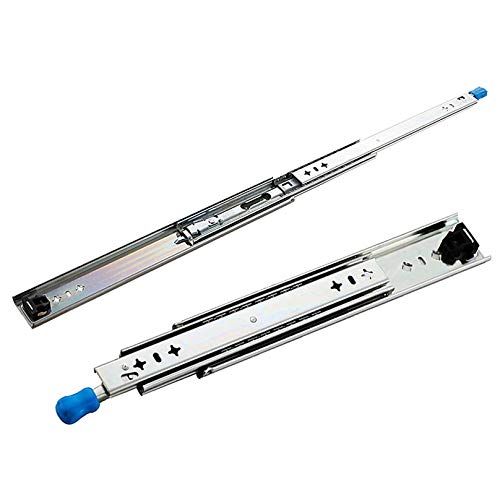 Glissière tiroir anti ouverture accidentelle rail télescopique verrouillable 2 pièces