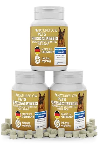Gelenktabletten Hunde – Vergleich SEHR GUT Made in Germany mit Grünlippmuschel, MSM und Teufelskralle - Keine Kapseln, hohe Akzeptanz Gelenktabletten Hund - 300 Stück Vorratslieferung