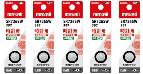 �y�܂Ƃߔ����z�}�N�Z�� �_����d�r ���v�p 1.55V ���a7mm 1�� SR726SW1BTB 5�Z�b�g
