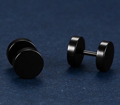 Xusamss Punk Body Piercing Titanium Steel Round Barbell Stud Earrings3