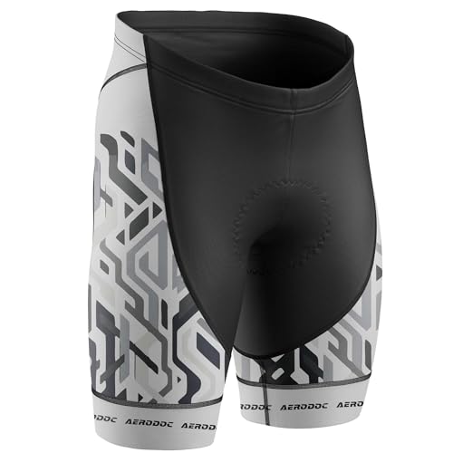 Image of Men's Cycling Jersey, Short Sleeve, Geometric Pattern, Grey and Black