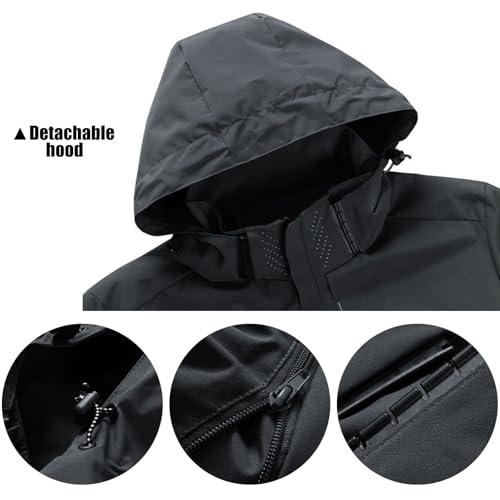 Personalised Rain Jacket for Men Outdoor Waterproof Hooded Windbreaker Lightweight Raincoat for Travelling Camping Hiking - Image 6