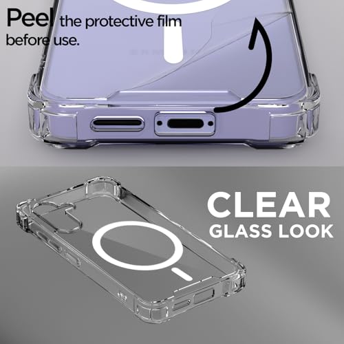 Image of Amazon Basics Back Cover for Samsung Galaxy A37 5G Mag-Safe Shockproof PC + TPU Protective Case Magnetic Support Bumper Case (Transparent Mag-Safe)