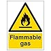 vsafety Signes 69008 an-s Panneau d'avertissement"gaz inflammable Fire et inflammable, autocollant, Portrait, 150 mm x 200 mm, noir/jaune