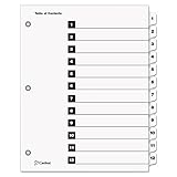 Cardinal by TOPS Products OneStep Index System, 12-Tab, Numbered, White, 1 Set (61213)