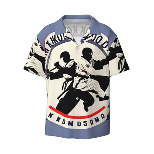 Chemise homme motif taekwondo coupe classique confortable pour l'été