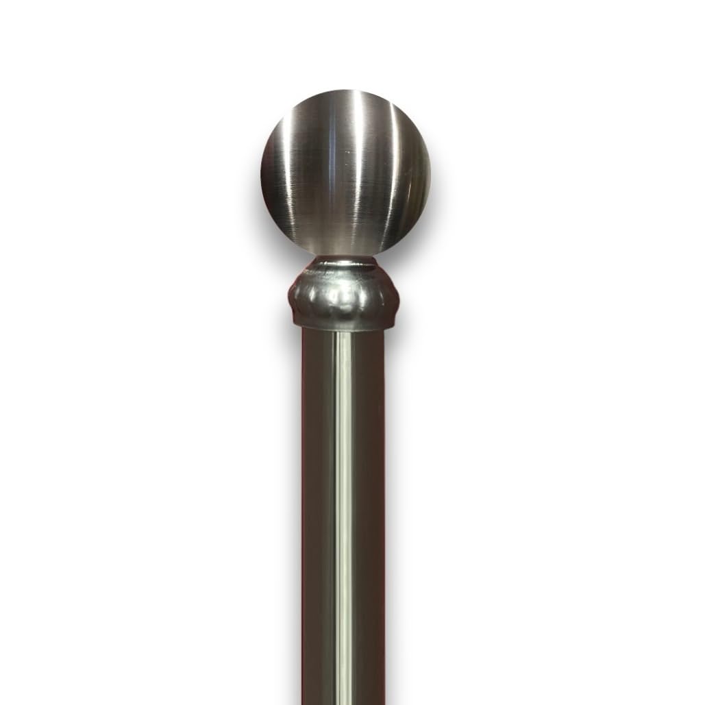Kit completo bandiera italiana con palo e base. Base in marmo nero. Asta della bandiera in acciaio inox (argento lucido) altezza max. 3,0m | Codice CN19-IT