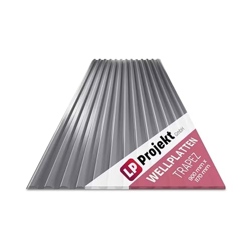 LP Projekt Wellplatte 90×117cm | Robust & wetterfest Wellplatte Dach Kunststoff für Carport Garten & Terrasse | Stabile & langlebige Dachbleche in verschiedenen Farben und Sets (1 Stück Trapez klar)