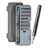 GM Bear Mini Parafusadeira Elétrica Recarregável,com Ponta Magnética Chave Mestra em Metal Precisão,Chave de Fenda Eletrica de Precisão 46 em 1,para Reparos em Celulares, Notebooks, Relógios