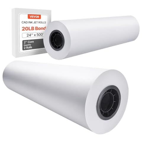 VEVOR 24 in x 500 ft Plotter Paper Rolls Cover