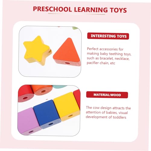 VICASKY 1 Conjunto Brinquedos Educativos Com Miçangas Blocos De Construção De Madeira Amarrando Cont