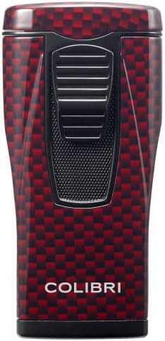 Colibri Monaco Triple Flame Lighter - Red Carbon Fiber Print
