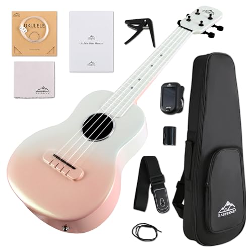 Electric Concert Ukulele, EASTROCK Carbon Fiber 23 Inch Ukelele Kit for Student Adult Professional...